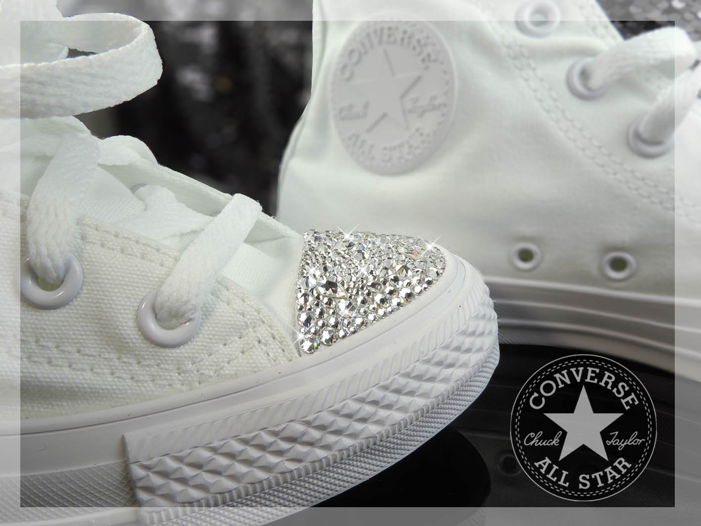 Converse with store jewelled toes